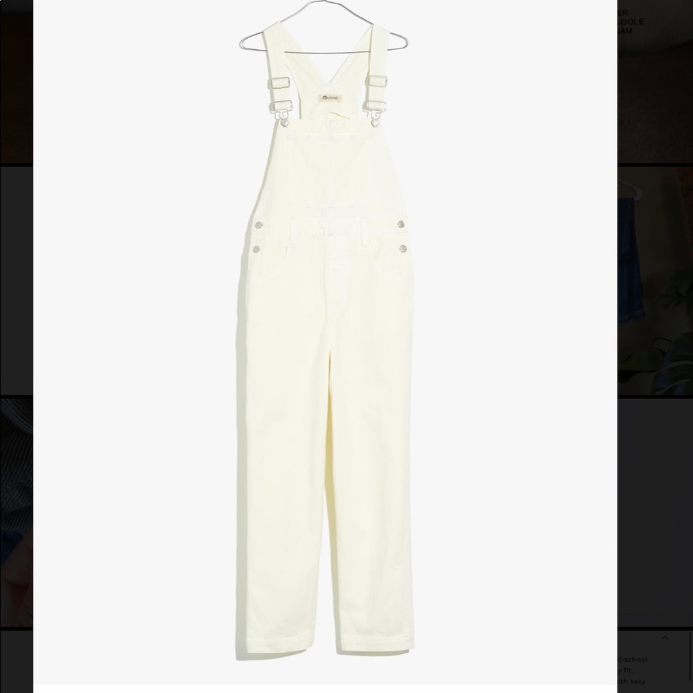 Madewell Straight Leg Overalls in Tile White